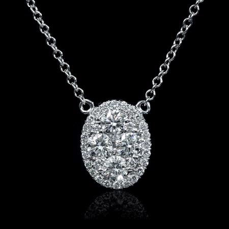 .70ct Diamond 18k White Gold Pendant Necklace