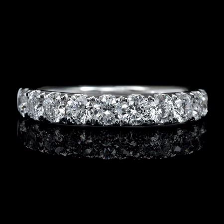 1.16cts Diamond 18k White Gold Wedding Band Ring