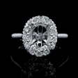 .66ct Diamond 18k White Gold Halo Engagement Ring Setting