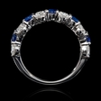 1.69cts Diamond and Blue Sapphire 18k White Gold Ring