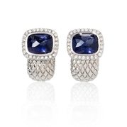 Haggai Diamond & Iolite 18k White Gold Earrings