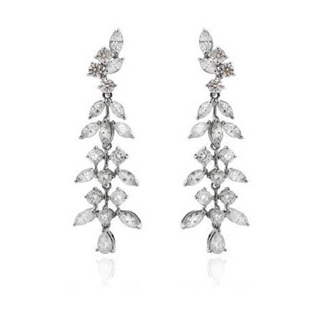 6.81ct Diamond 18k White Gold Chandelier Earrings
