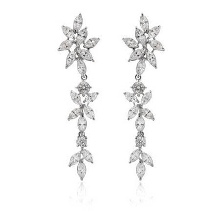 5.65ct Diamond 18k White Gold Chandelier Earrings