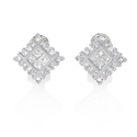 Diamond 18k White Gold Cluster Earrings